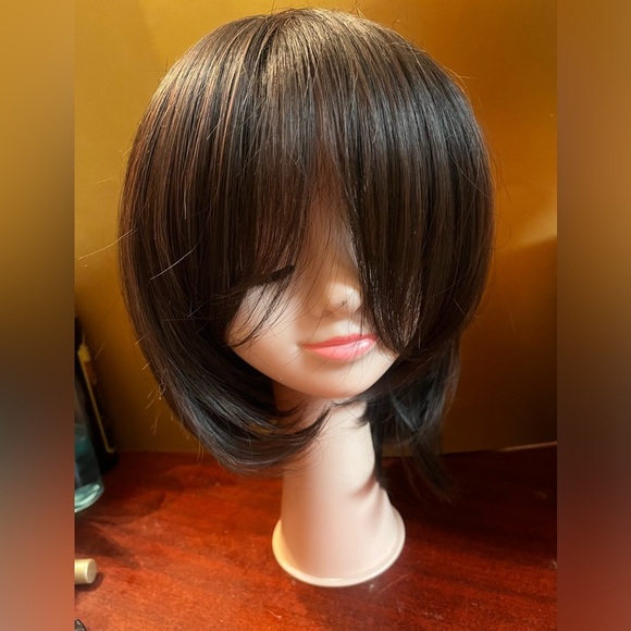 Anne Emma Woman straight brown wig Synthetic Full Cap Wig - Picture 3 of 9